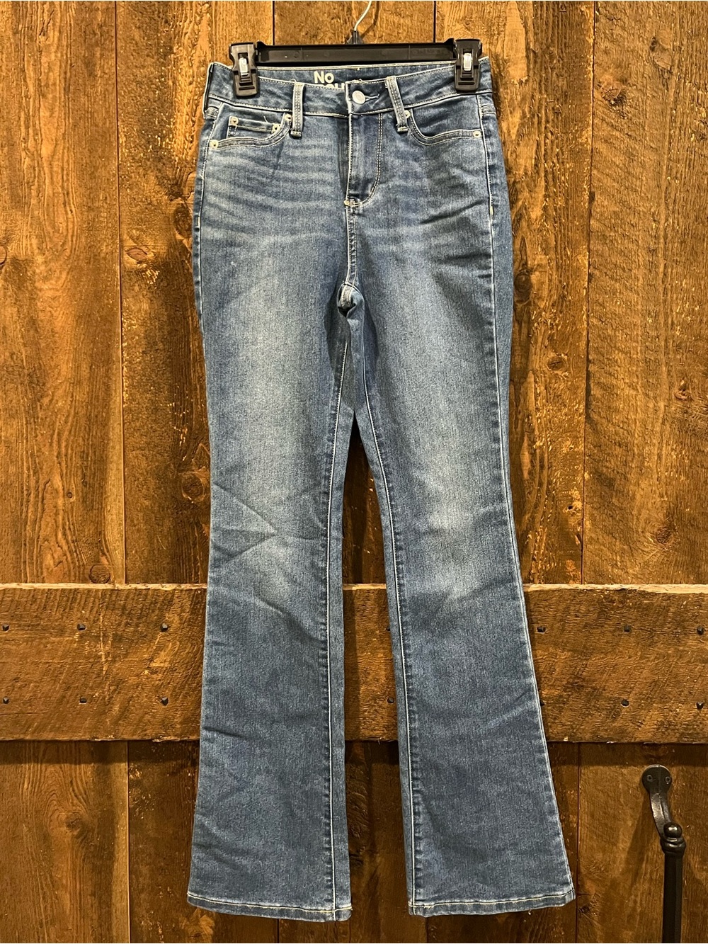 No Boundaries Women's Light-Mid Blue Flare Jeans